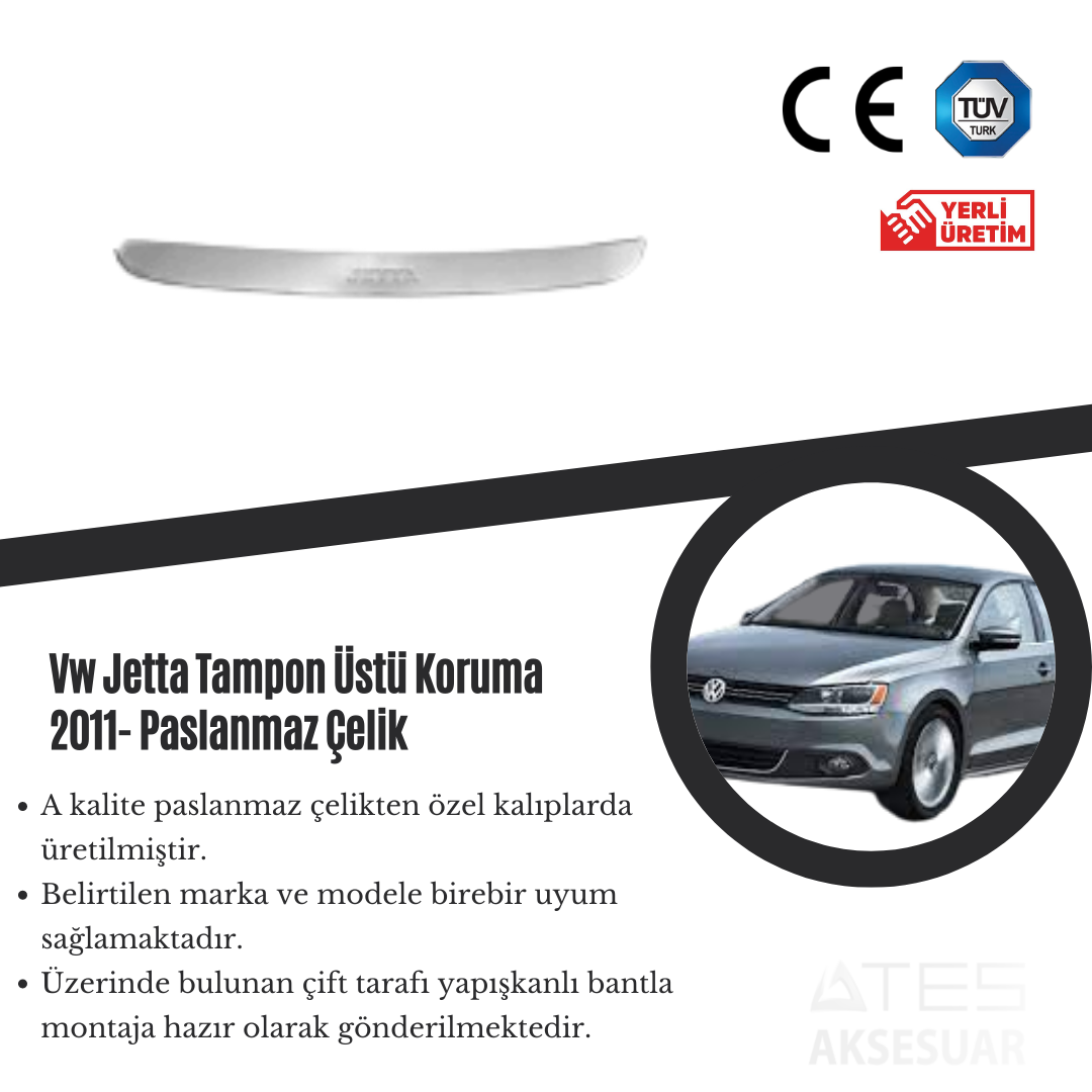 Volkswagen Jetta 2011 Tampon Üstü Koruma Paslanmaz Çelik
