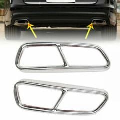 Audi A6 2014> Arka Egzoz Çerçeveleri Egzoz Ucu 2 Parça Paslanmaz Çelik Krom