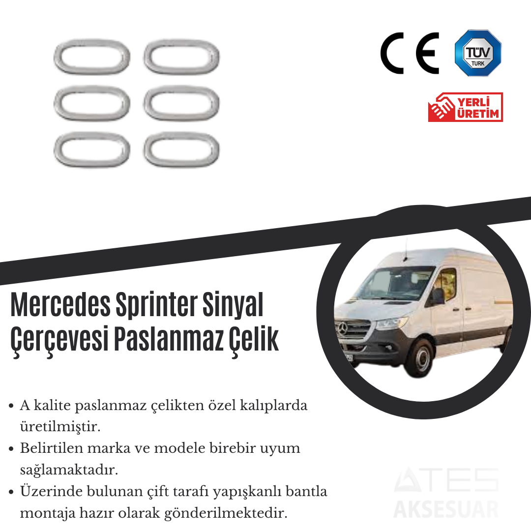 Mercedes Sprinter Sinyal Çerçevesi Paslanmaz Çelik