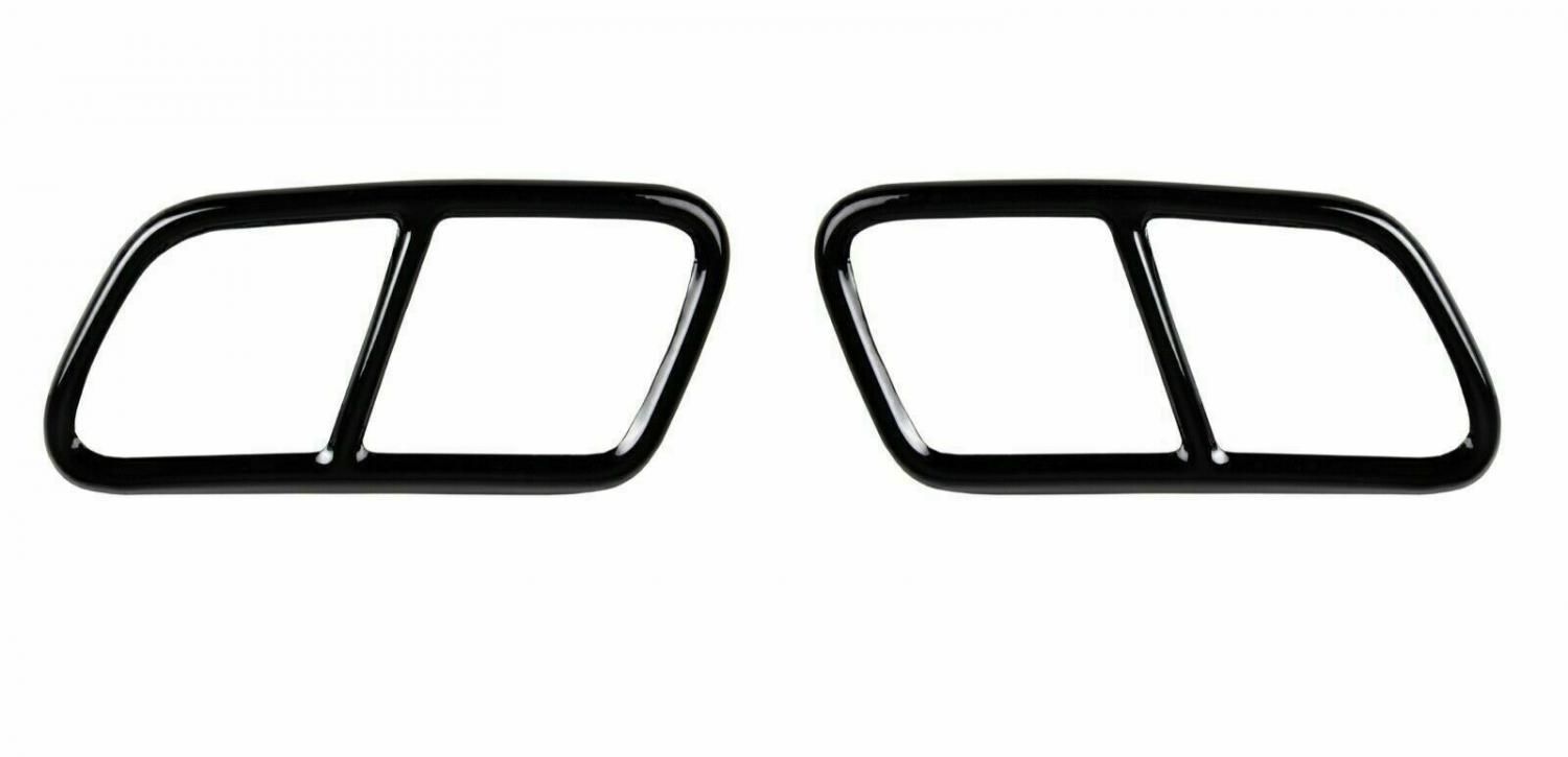 Mercedes E Class 2010- Arka Egzoz Çerçeveleri Egzoz Ucu 2 Parça Siyah Krom