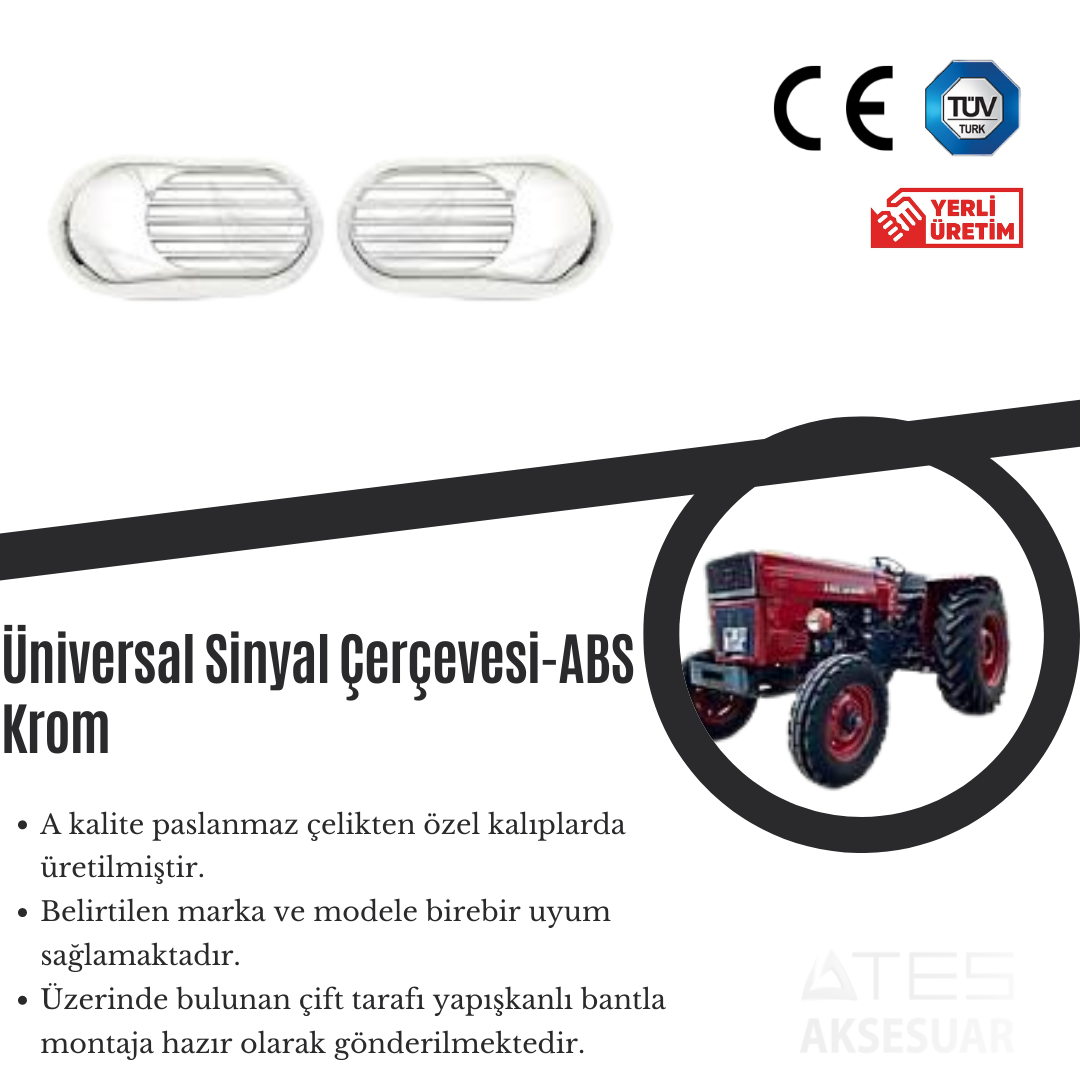Üniversal Sinyal Çerçevesi ABS Krom