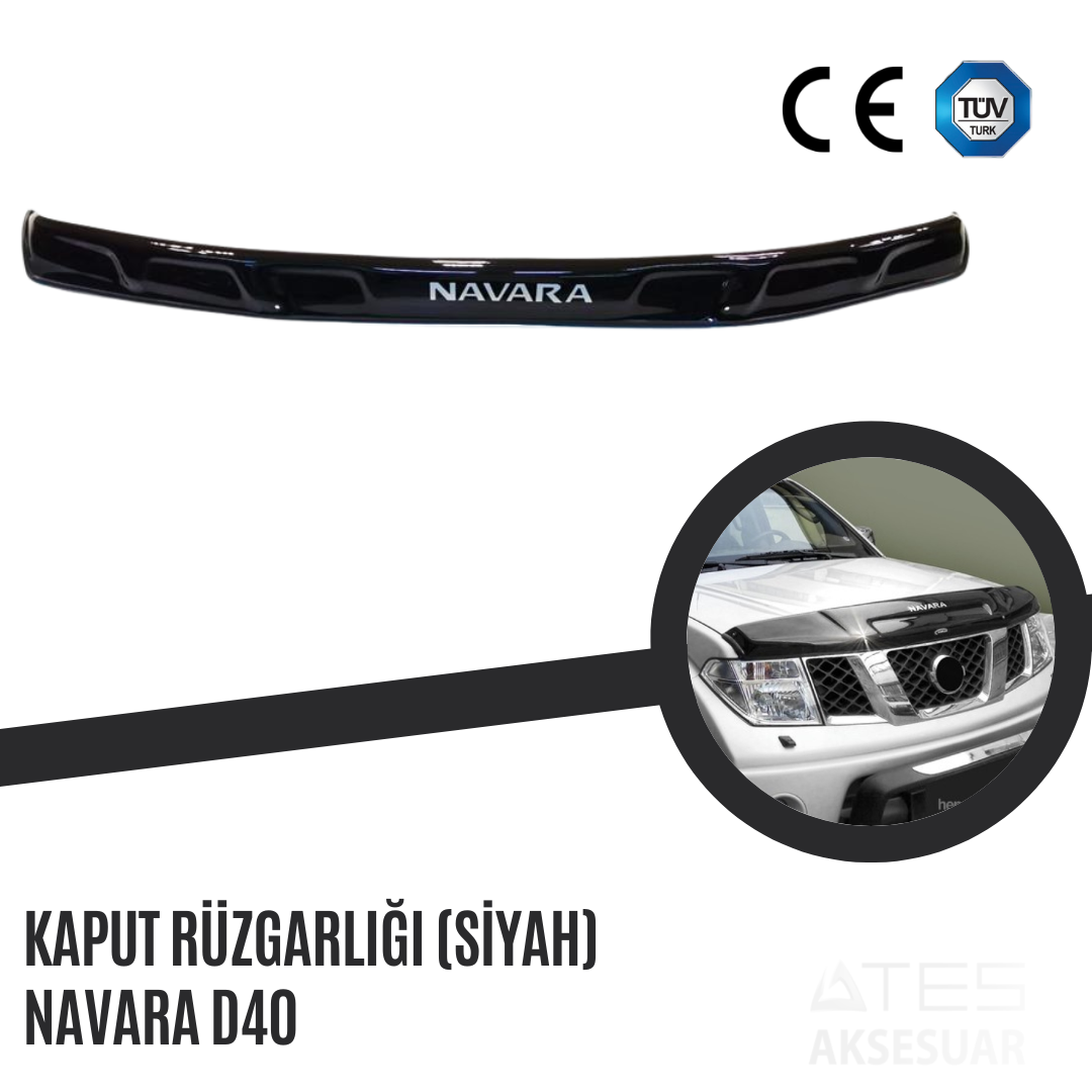 Kaput Rüzgarlığı (Siyah) Navara D40
