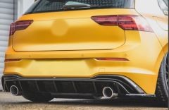 GOLF 8 IÇIN UYUMLU   GTI DIFÜZÖR (PIANO BLACK) - ÇIFT EGZOZ (Life,Style,Impression Paket için)