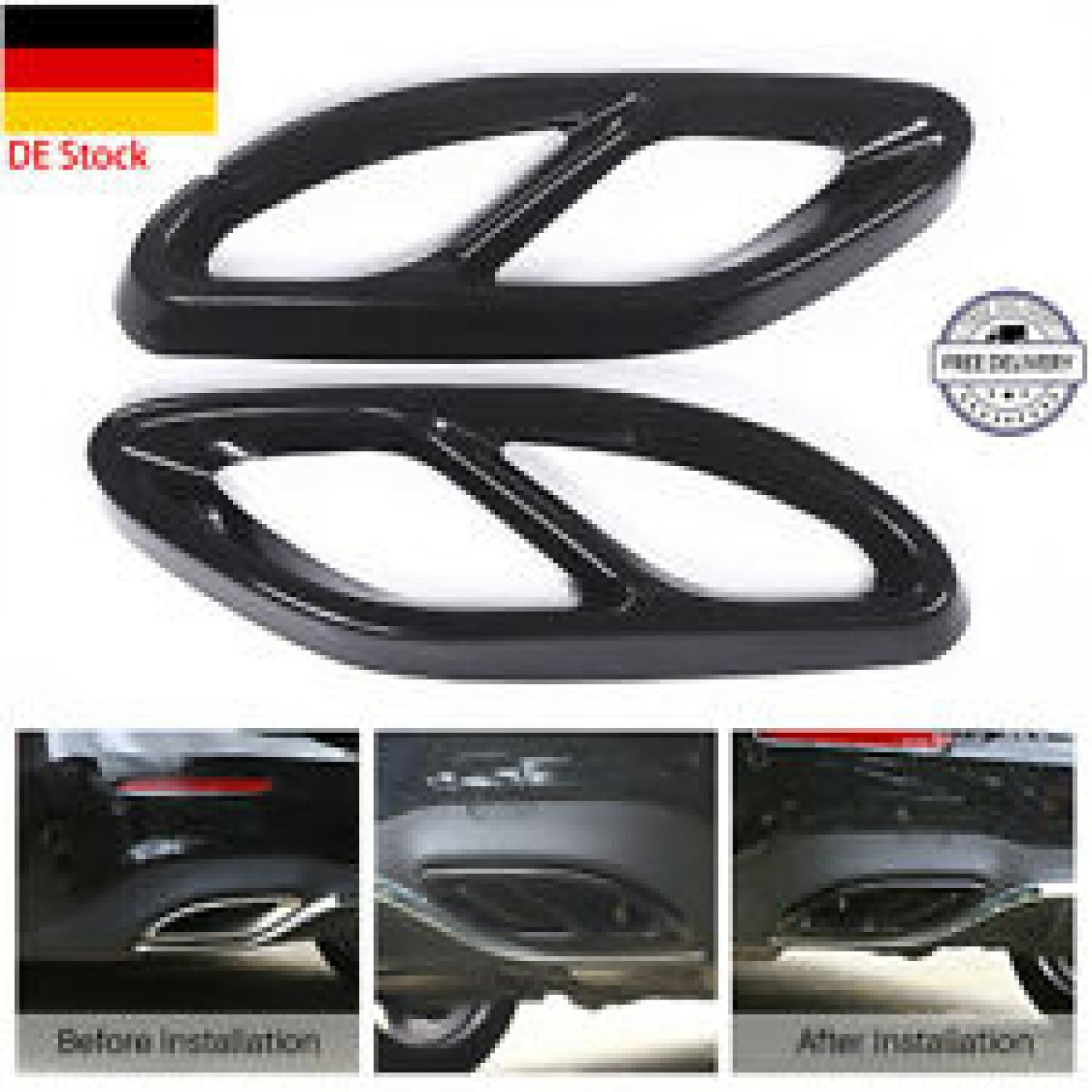 Mercedes GLA 2010> Arka Egzoz Çerçeveleri Egzoz Ucu 2 Parça Siyah Krom