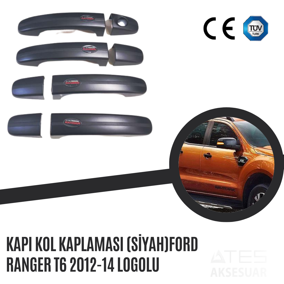 Kapı Kol Kaplaması (Siyah) Ford Ranger T6 2012-14 Logolu