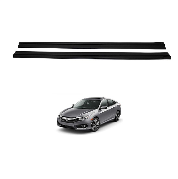 Honda Civic 10 Yan Marşpiyel Akrilik Abs 2 Parça Piano Black 2