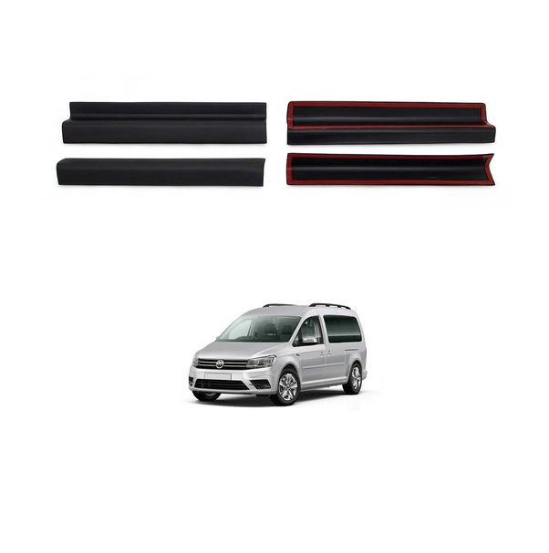 Volkswagen Caddy Kapı Eşiği Koruma Abs Mat Siyah 4 Par