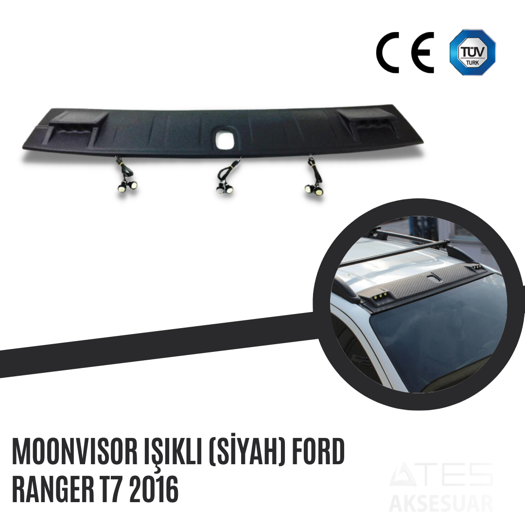Moonvisor Işıklı (Siyah) Ford Ranger T7 2016
