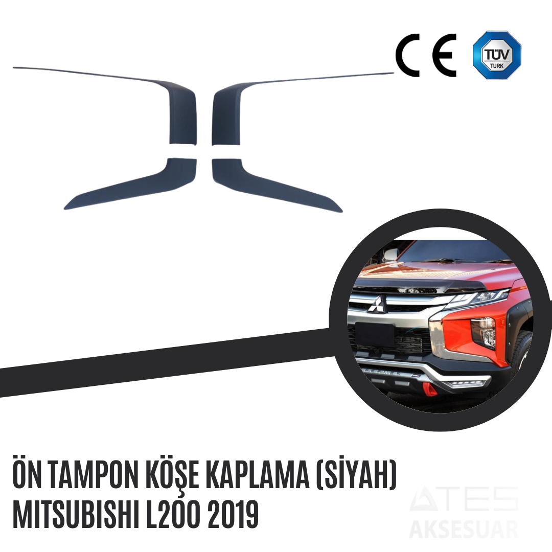 Ön Tampon Köşe Kaplama (Siyah) Mitsubishi L200 2019