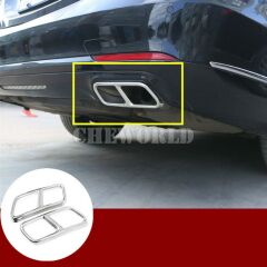 Mercedes W222 2012> Arka Egzoz Çerçeveleri Egzoz Ucu 2 Parça Paslanmaz Çelik Krom