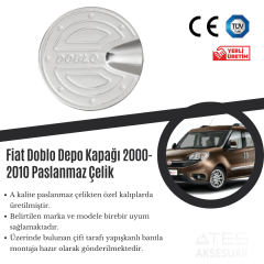 Fiat Doblo 2000-2010 Depo Kapağı Paslanmaz Çelik