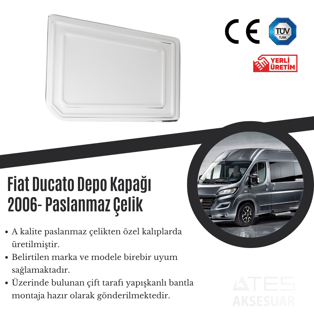 Fiat Ducato 2006 Depo Kapağı Paslanmaz Çelik