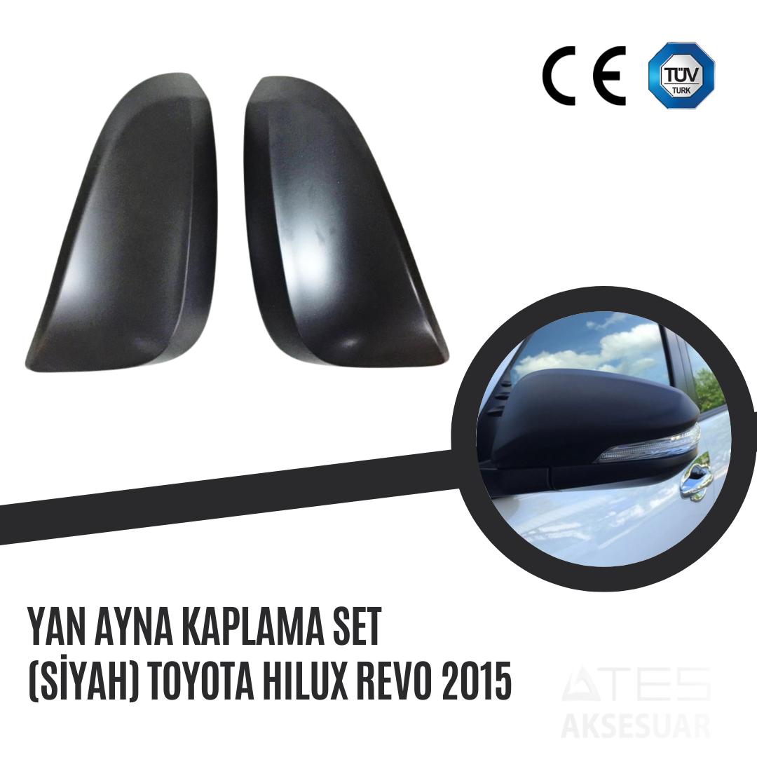 Yan Ayna Kaplama Set (Siyah) Toyota Hilux Revo 2015