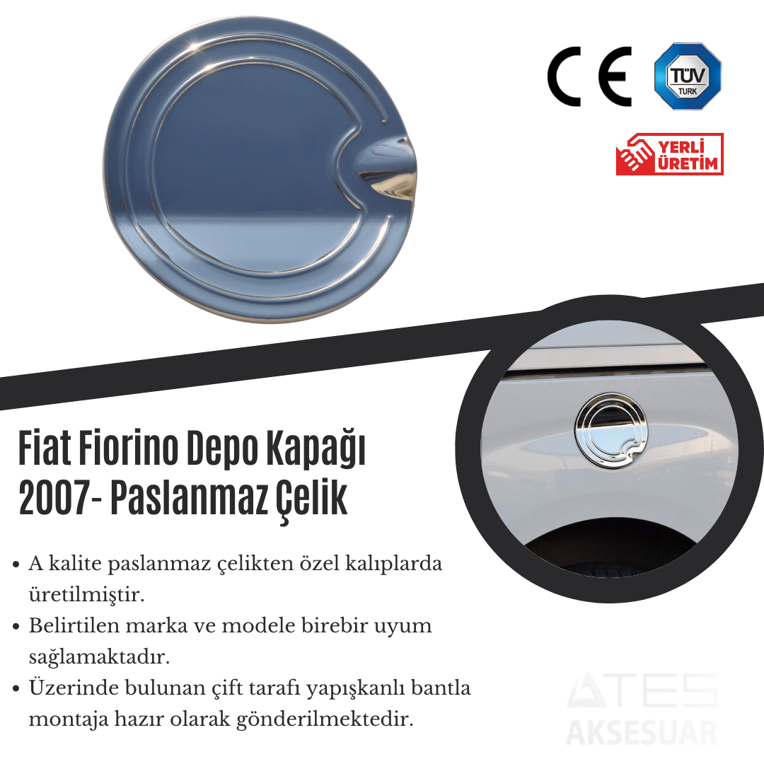 Fiat Fiorino 2007 Depo Kapağı Paslanmaz Çelik