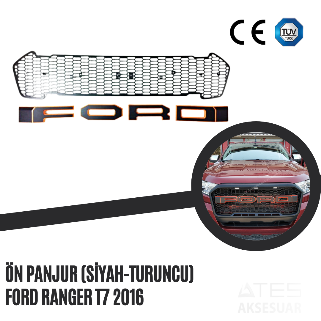 Ön Panjur (Siyah-Turuncu) Ford Ranger T7 2016