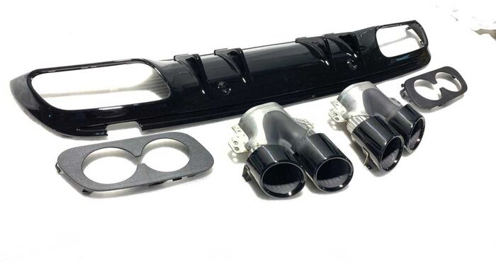 W205 C SERISI IÇIN C43 DIFÜZÖR & EGZOZ SETI (AMG SEDAN)  (SIYAH EGZOZ ILE)