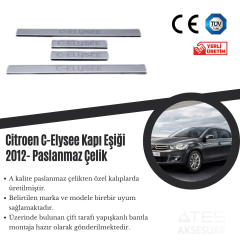 Citroen C Elysee 2012 Kapı Eşiği Paslanmaz Çelik