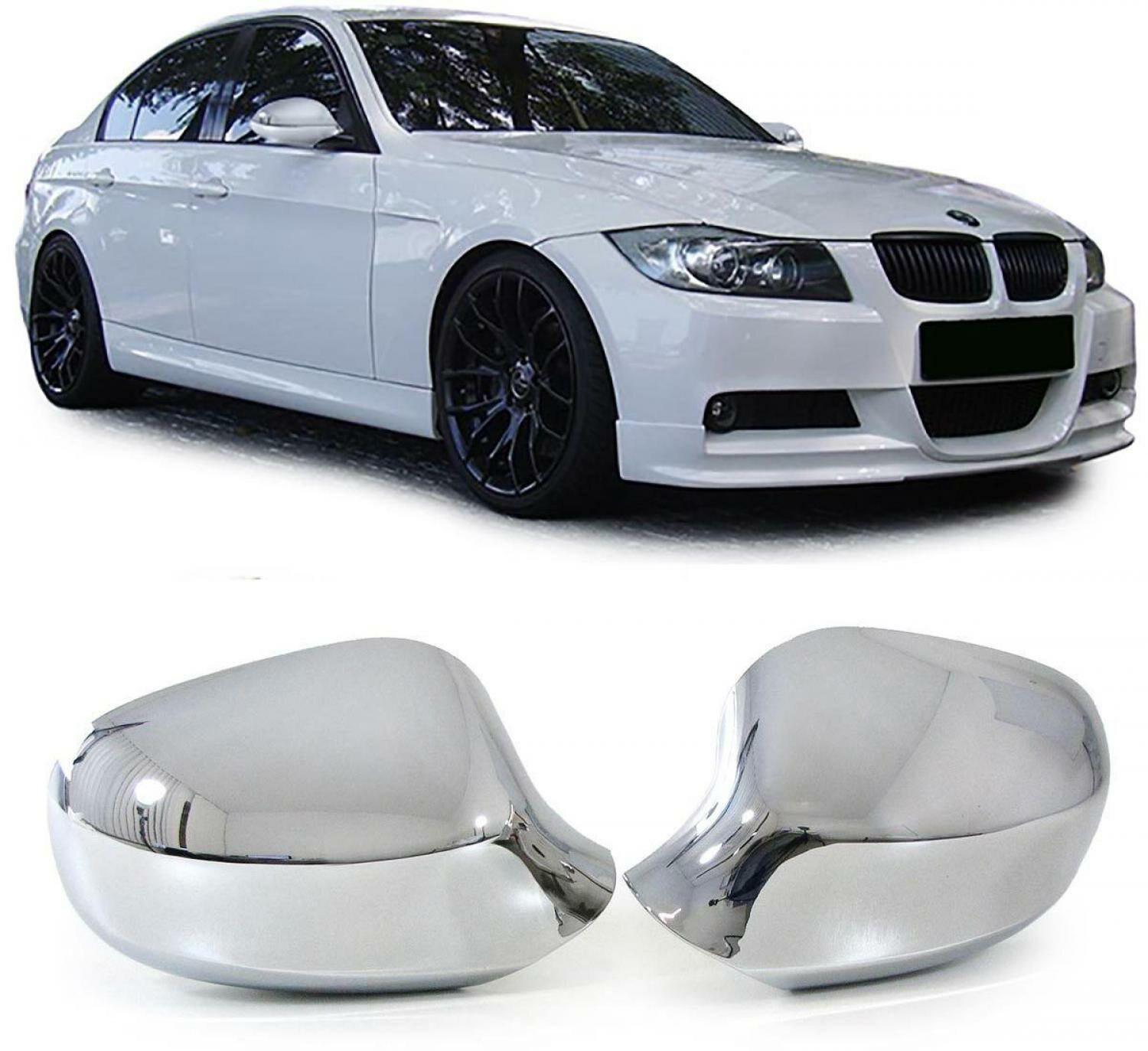 Bmw 3 Serisi Ayna Kapağı 2 Parça Paslanmaz Çelik Krom 2006/02-2011/12