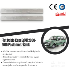 Fiat Doblo 2000-2010 Kapı Eşiği Paslanmaz Çelik