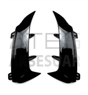 MERCEDES W177 A SERİSİ SEDAN 2019+ ARKA TAMPON BIÇAKLARI - 2 PARÇA - PIANO BLACK