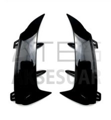 MERCEDES W177 A SERİSİ SEDAN 2019+ ARKA TAMPON BIÇAKLARI - 2 PARÇA - PIANO BLACK