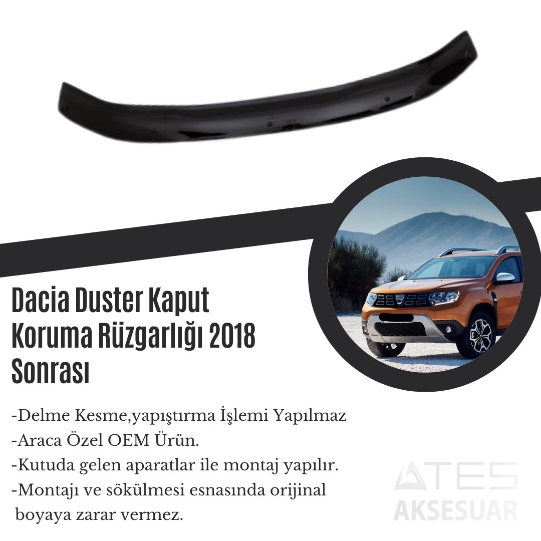 Dacia Duster Kaput Koruma Rüzgarlığı 2018 Sonrası