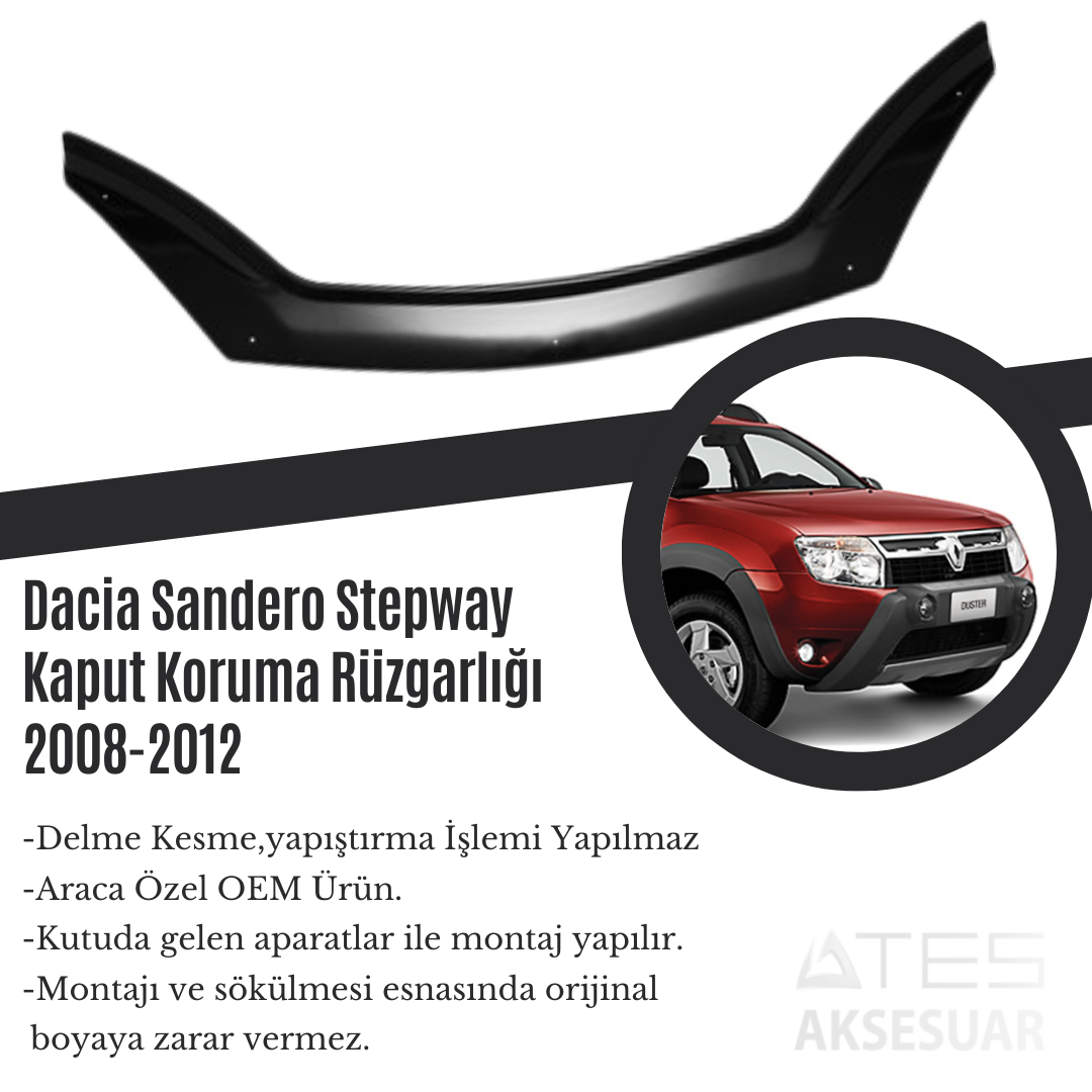Dacia Sandero Stepway Kaput Koruma Rüzgarlığı 2008-2012