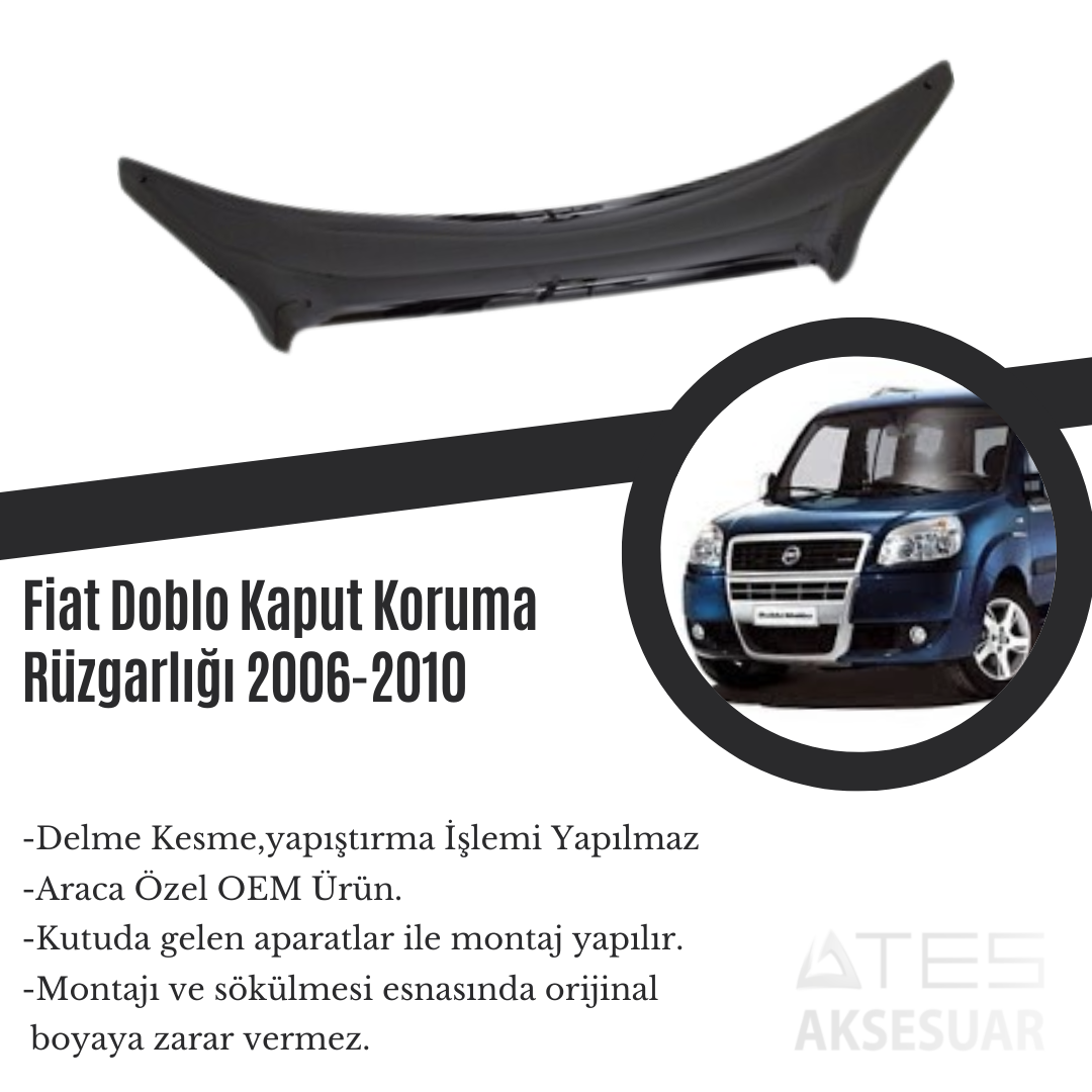 Fiat Doblo Kaput Koruma Rüzgarlığı 2006-2010