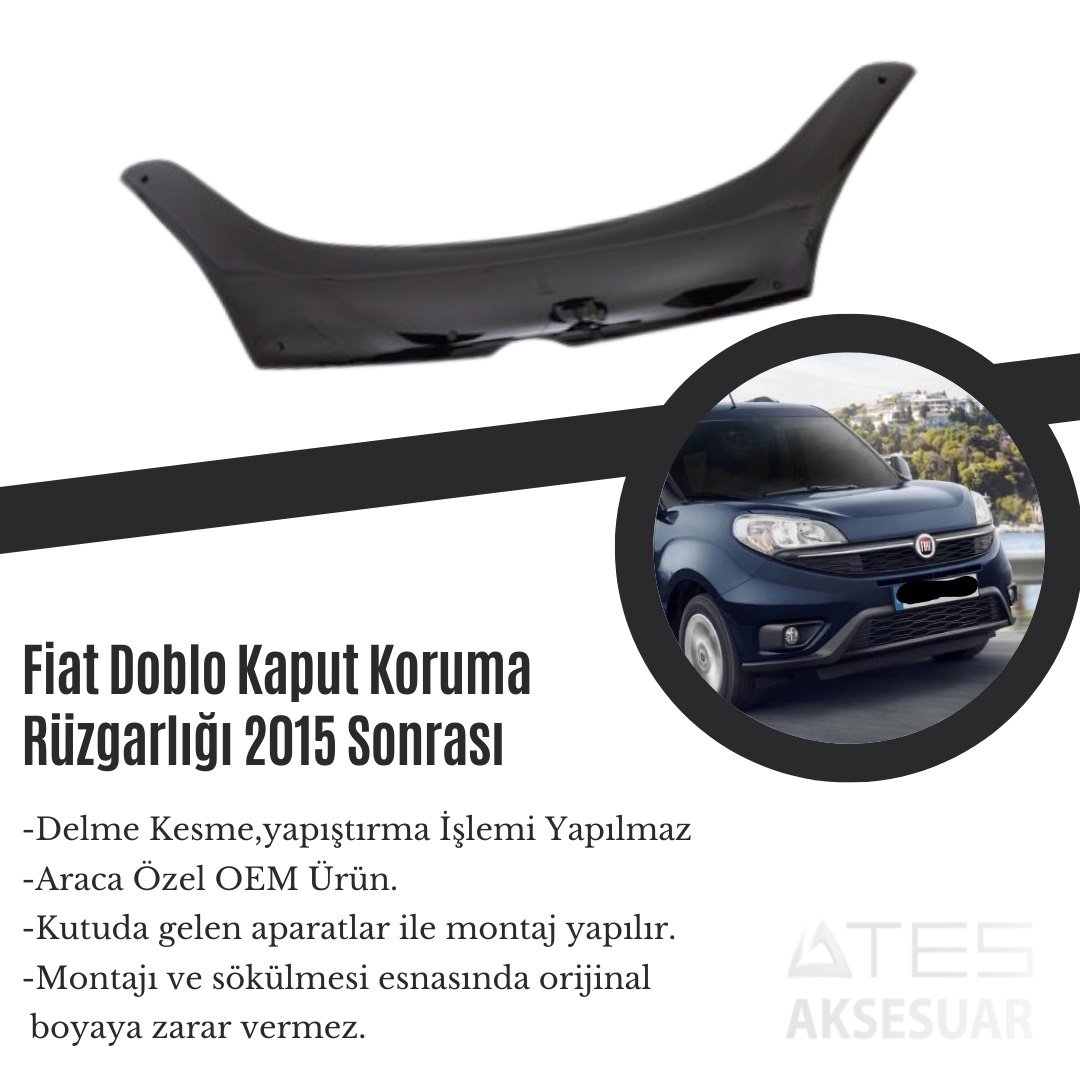 Fiat Doblo Kaput Koruma Rüzgarlığı 2015 Sonrası