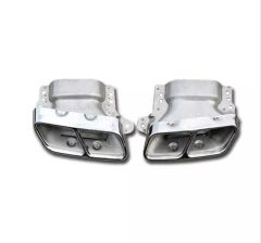 W176 12-15  A45 DIFÜZÖR  & EGZOZ SETI  (PARLAK SIYAH) - SILVER EGZOZ ILE (AMG PAKET İÇİN )