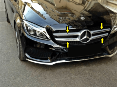 Mercedes W205  Ön Panjur Ön Panjur Paslanmaz Çelik 4 Parça