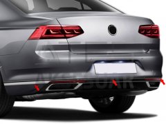 VW Passat B8.5 Krom Arka Tampon Alt Çıtası 3 Parça 2019+