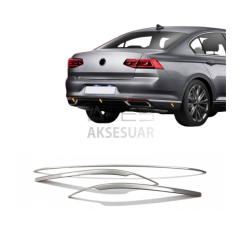 VW Passat B8.5 Krom Arka Tampon Alt Çıtası 3 Parça 2019+