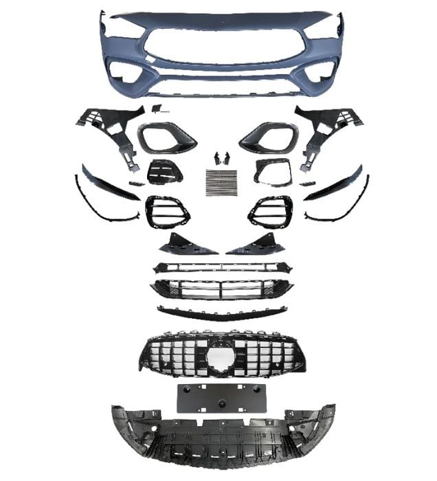 W118 CLA IÇIN UYUMLU CLA 45 GÖRÜNÜM ÖN TAMPON VE PANJUR SETI