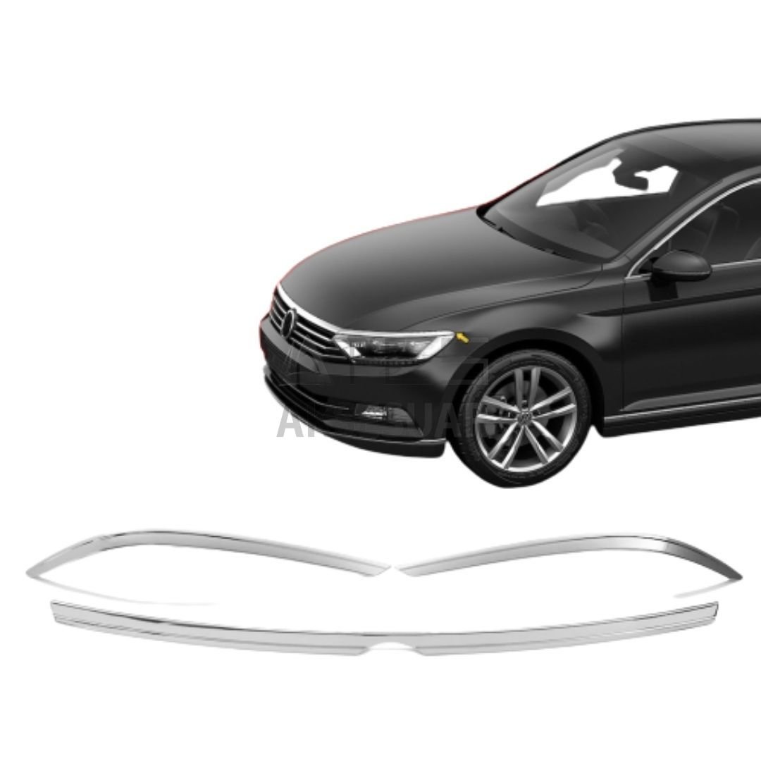 VW Passat B8 Krom Far Üzeri Çıta Seti 3 Parça 2015+