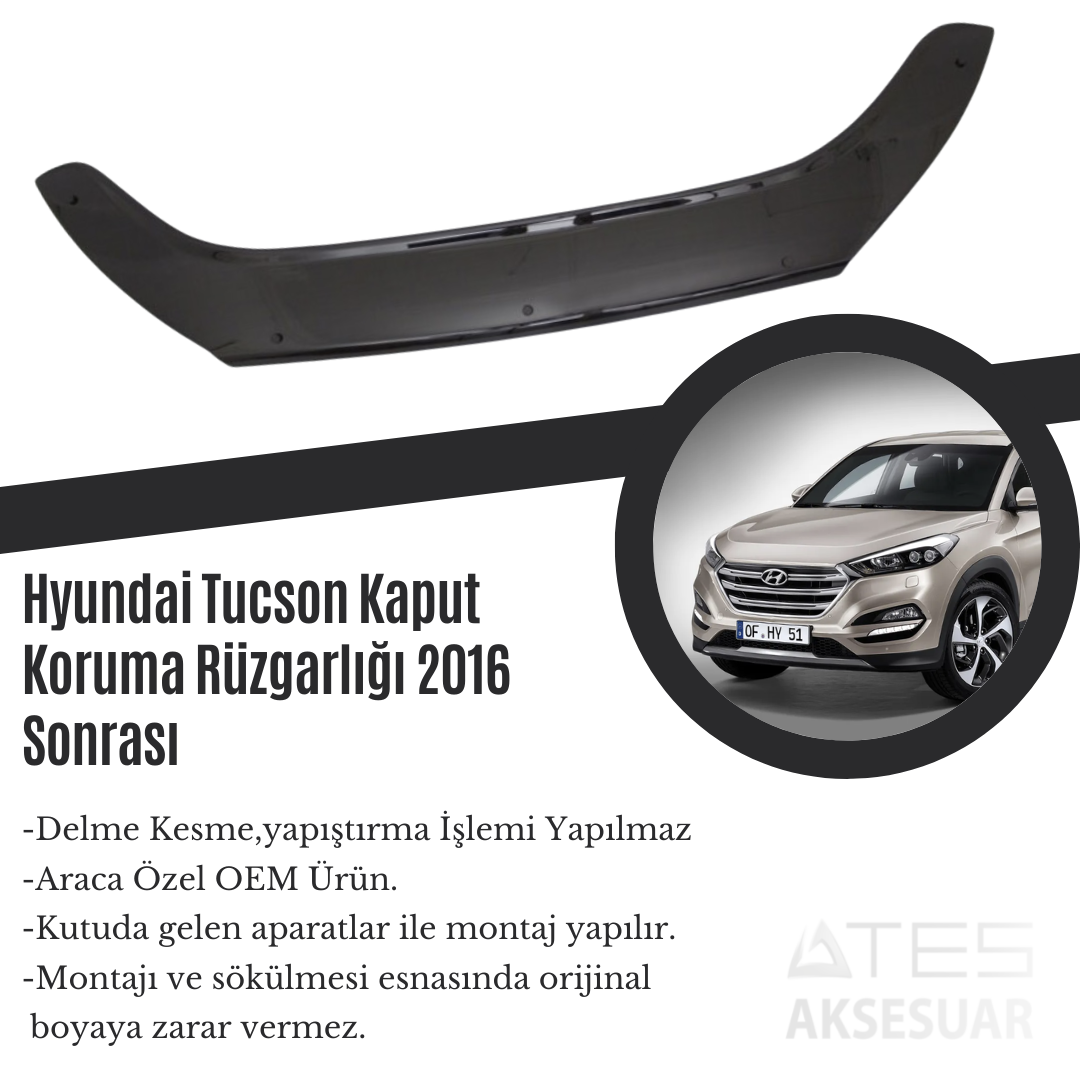 Hyundai Tucson Kaput Koruma Rüzgarlığı 2016 Sonrası