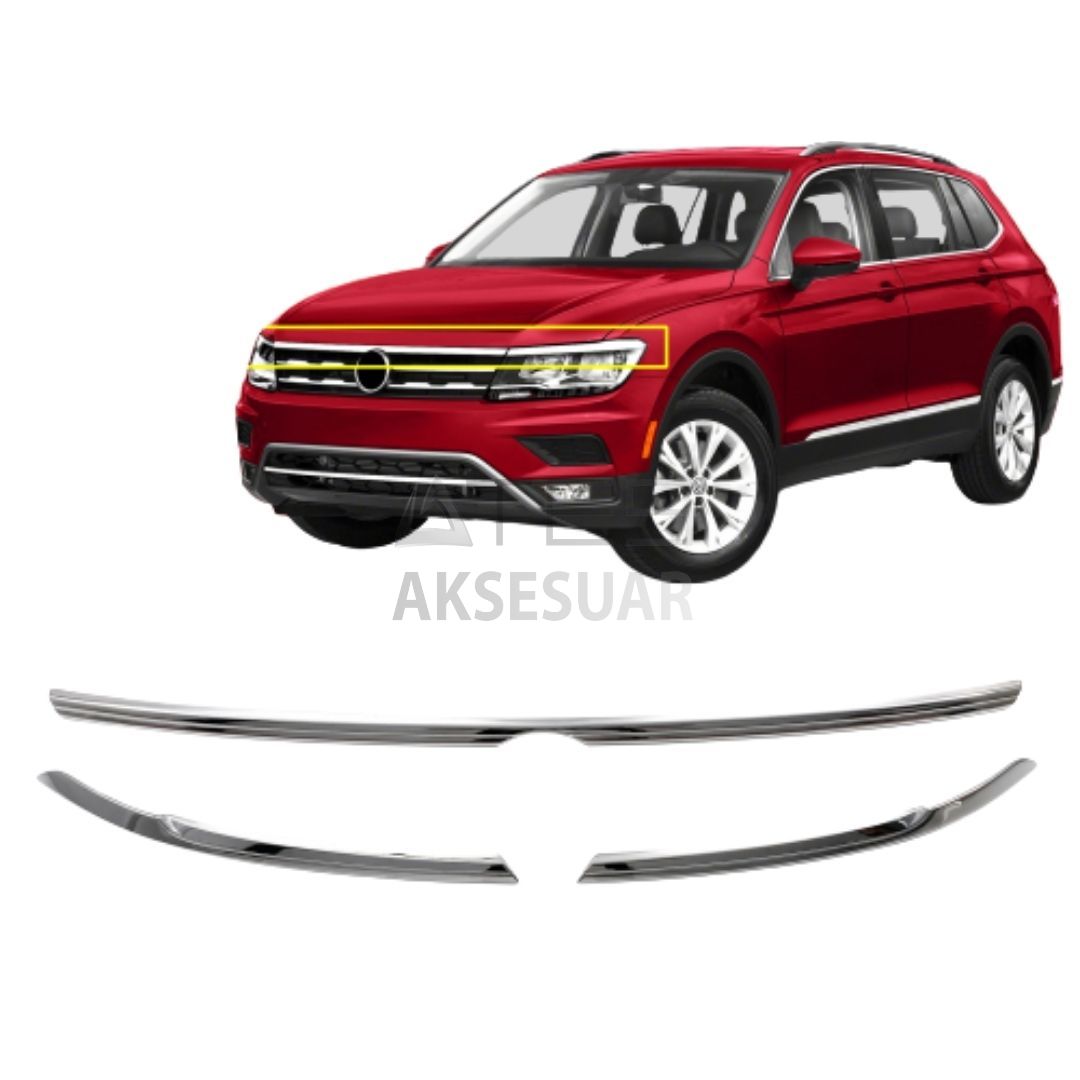 VW Tiguan Krom Far Üst Çıtası 3 Prç. 2016-2020