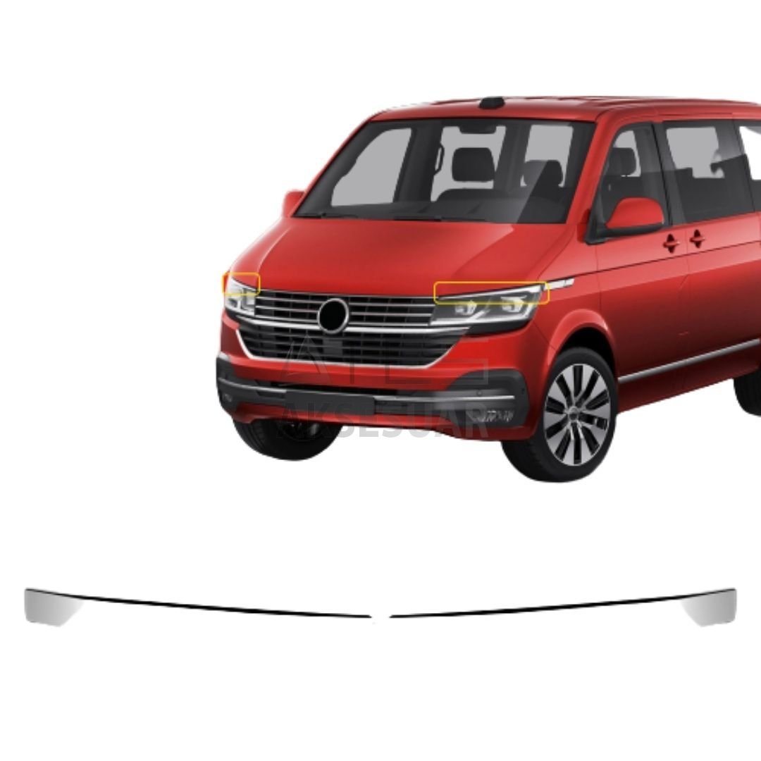 VW Transporter T6.1 Krom Far Üst Çıtası 2 Prç. 2020+