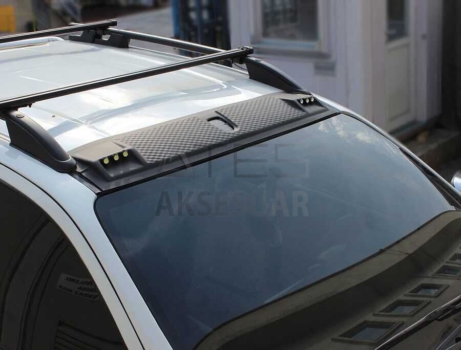 Toyota Hilux Ledli Ön Cam Üstü Moonvisor 2015 ve Sonrası Mat Siyah