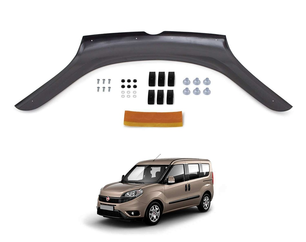 Fiat Doblo Ön Kaput Koruyucu Rüzgarlık 4mm (ABS) 2015-›