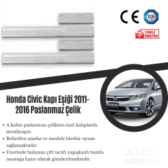 Honda Civic 2011-2016 Kapı Eşiği Paslanmaz Çelik