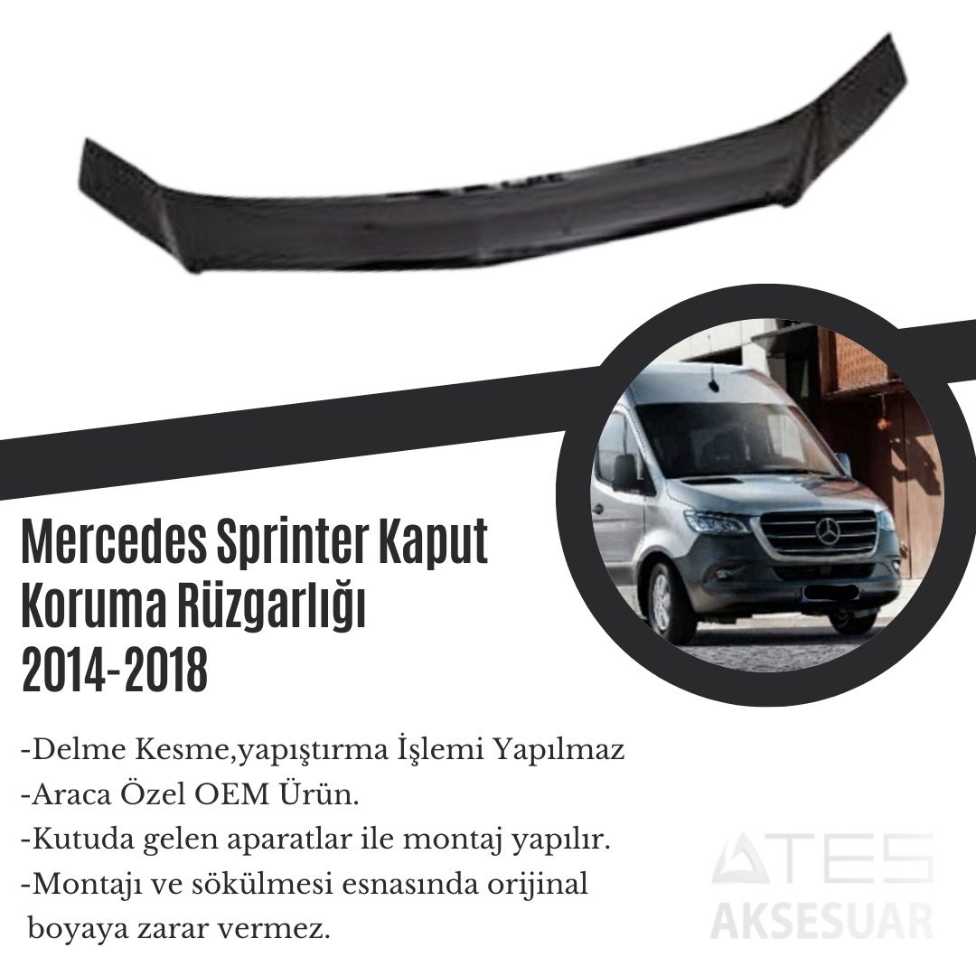 Mercedes Sprinter Kaput Koruma Rüzgarlığı 2014-2018