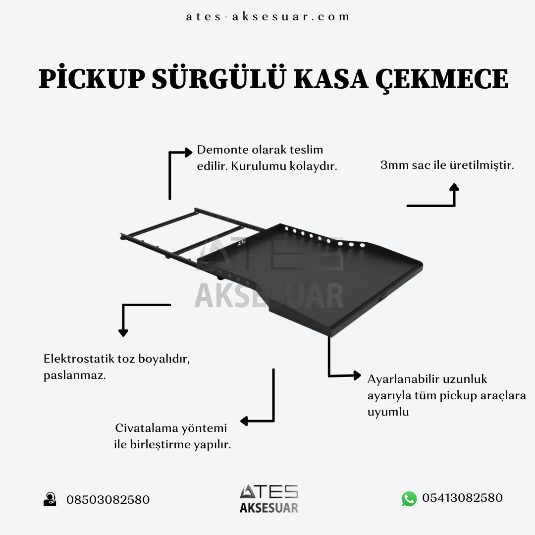Pickup Sürgülü Kasa Çekmece
