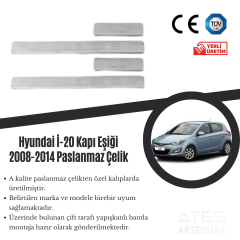 Hyundai İ20 2008-2014 Kapı Eşiği Paslanmaz Çelik