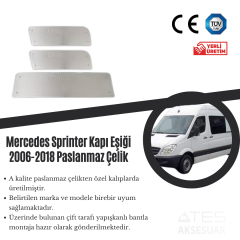 Mercedes Sprinter 2006-2018 Kapı Eşiği Paslanmaz Çelik