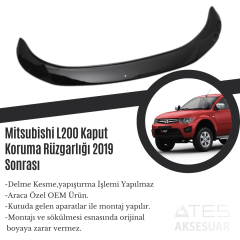 Mitsubishi L200 Kaput Koruma Rüzgarlığı 2019 Sonrası