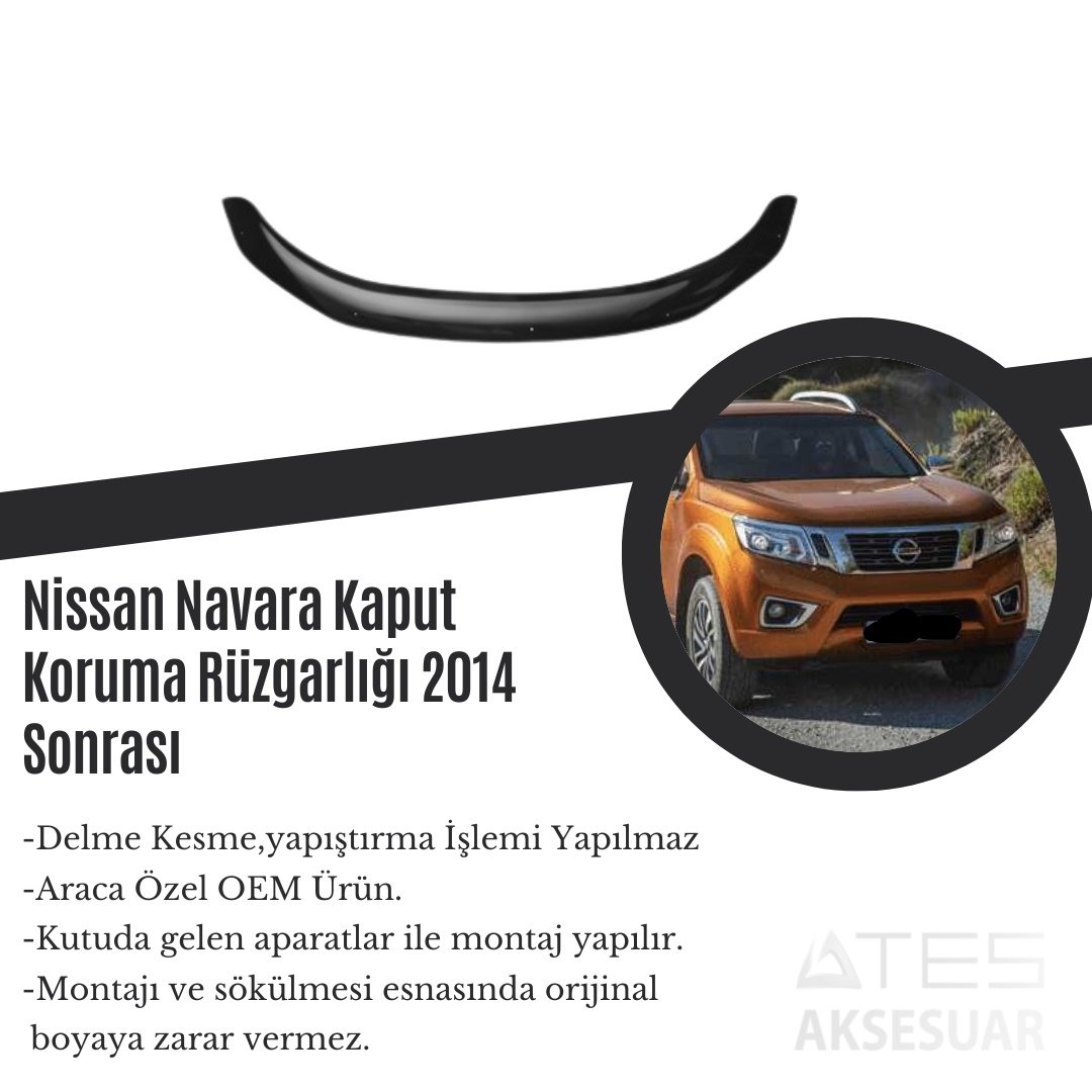 Nissan Navara Kaput Koruma Rüzgarlığı 2014 Sonrası