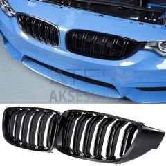 BMW 4 SERISI F32 2013-2019 M4 BOBREK (CIFT CIZGI PANJUR) PIANO BLACK