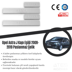 Opel Astra J 2009-2019 Kapı Eşiği Paslanmaz Çelik