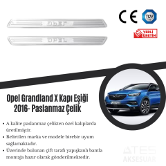 Opel Grandland-X 2016 Kapı Eşiği Paslanmaz Çelik